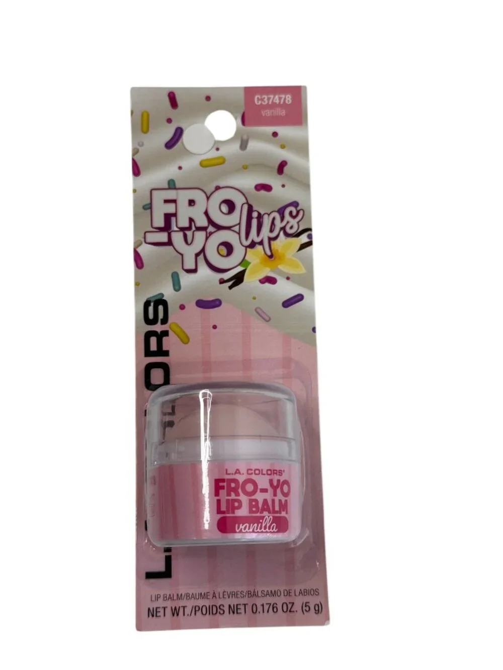 L.A. Colors Fro-Yo Lips Vanilla Scented Lip Balm New